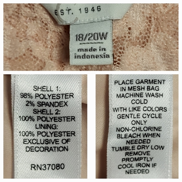 CATO Soft Pink Lace Dressy Sleeveless Top - Plus Size 18/20W - Picture 8 of 9